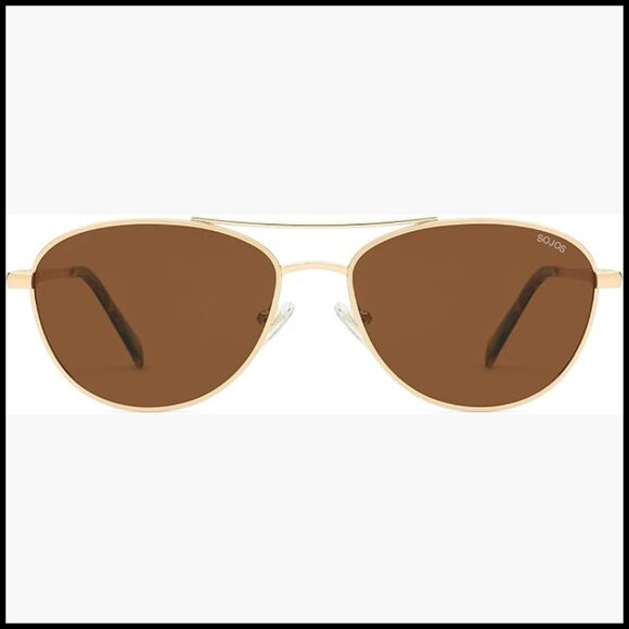 Retro Polarized Aviator Sunglasses with UV Protection main image 4